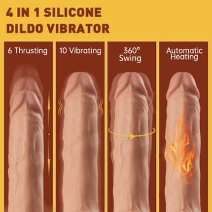 alvira 10 vibrierende 6 teleskop schub heizung silikon realistische dildo 12,59 zoll