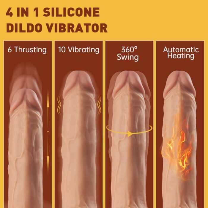 alvira 10 vibrierende 6 teleskop schub heizung silikon realistische dildo 12,59 zoll