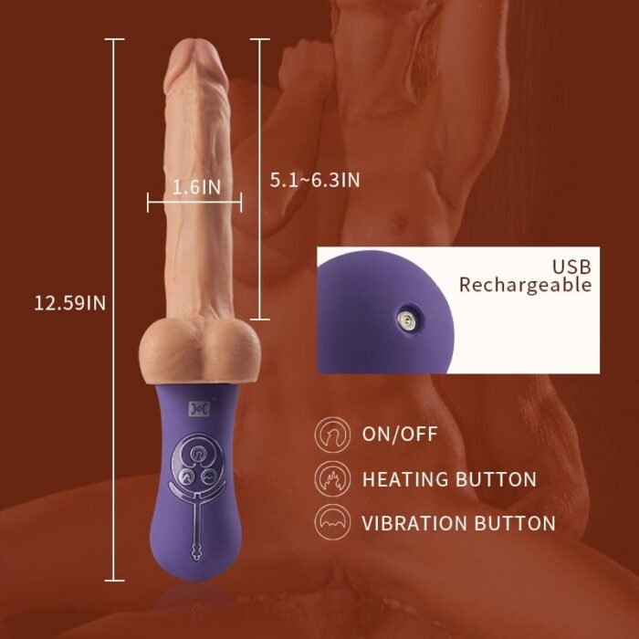 alvira 10 vibrierende 6 teleskop schub heizung silikon realistische dildo 12,59 zoll