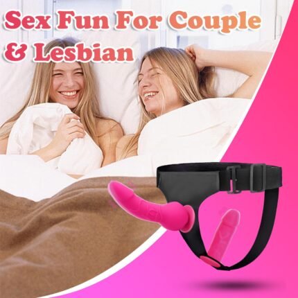 lovesvibe strap on dildo mit 2 abnehmbaren realistischen dildos verstellbares trägerloses strapon g punkt sexspielzeug