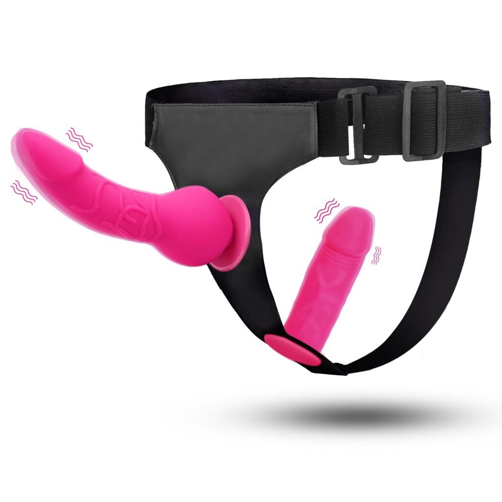 lovesvibe strap on dildo mit 2 abnehmbaren realistischen dildos verstellbares trägerloses strapon g punkt sexspielzeug