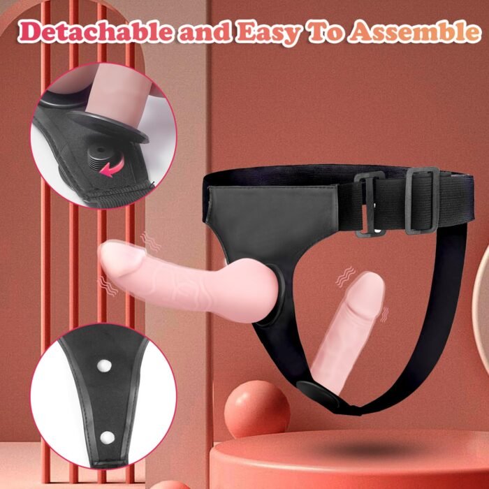 lovesvibe strap on dildo mit 2 abnehmbaren realistischen dildos verstellbares trägerloses strapon g punkt sexspielzeug