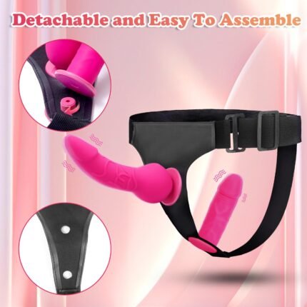 lovesvibe strap on dildo mit 2 abnehmbaren realistischen dildos verstellbares trägerloses strapon g punkt sexspielzeug