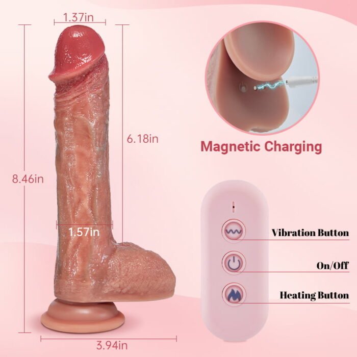 lovesvibe 10 vibrierend 7 stoßend heating lebensecht vibrierenden dildo 8,46 zoll mit fernbedienung & saugnapf
