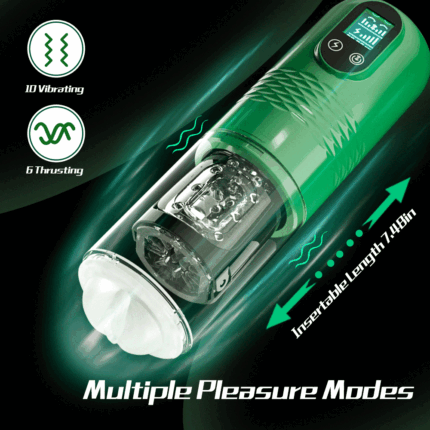 lovesvibe 10 vibrierende 6 stoßende automatische männliche masturbatoren mit lcd anzeige
