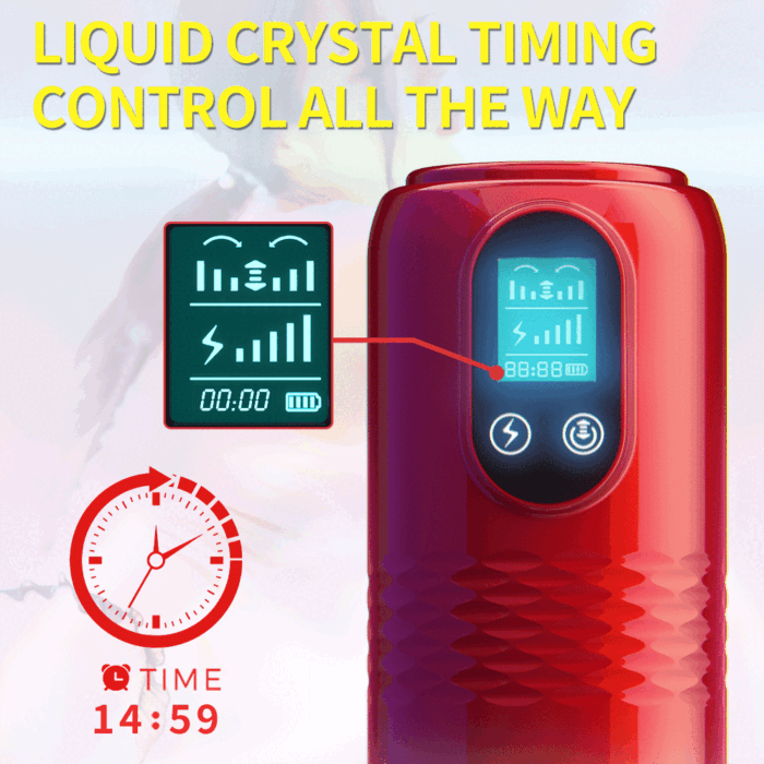 lovesvibe 10 vibrierende 6 stoßende automatische männliche masturbatoren mit lcd anzeige