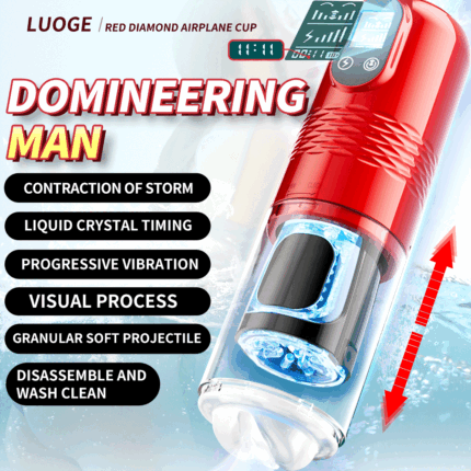 lovesvibe 10 vibrierende 6 stoßende automatische männliche masturbatoren mit lcd anzeige