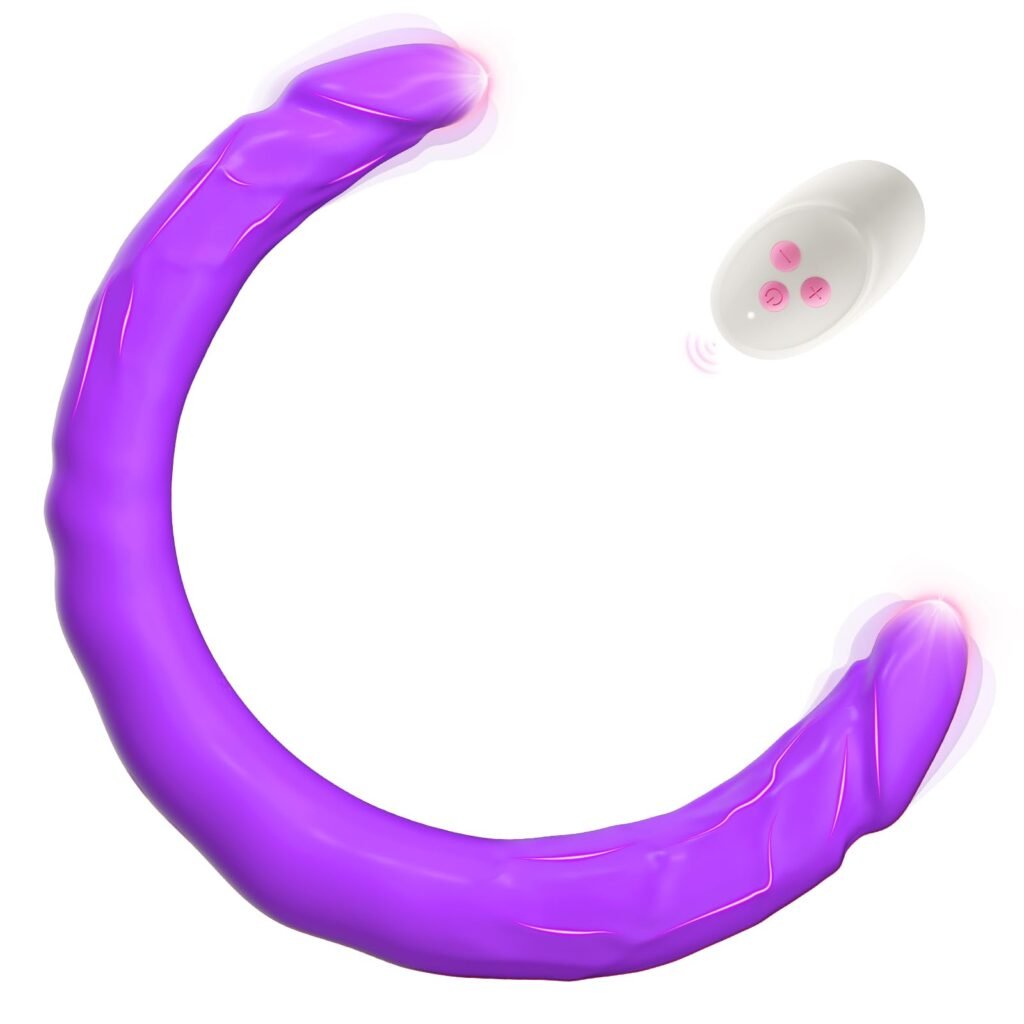 lovesvibe 10 vibrationsdildo mit doppeltem ende g punkt dildo für lesbische paare 15.7 zoll purple