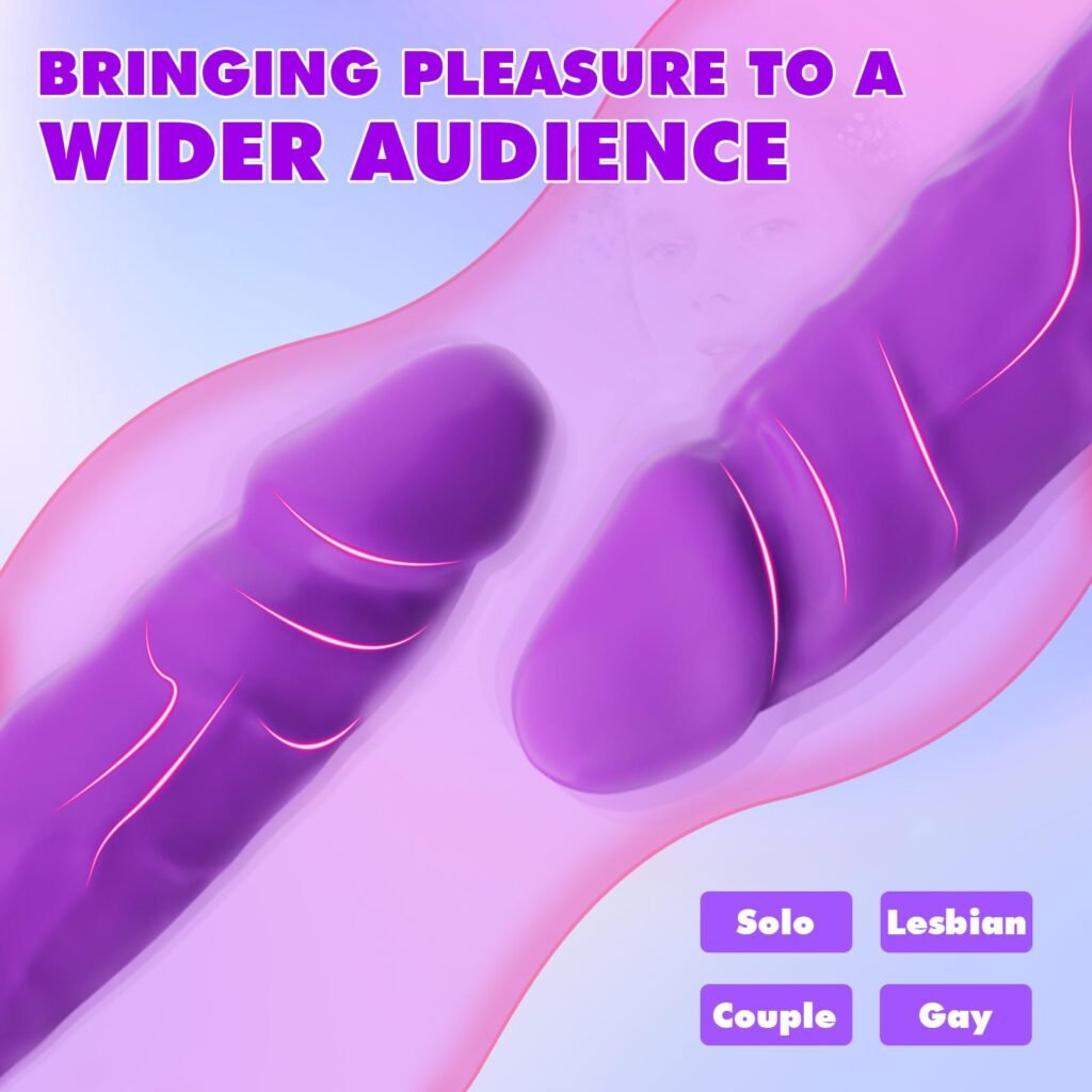 lovesvibe 10 vibrationsdildo mit doppeltem ende g punkt dildo für lesbische paare 15.7 zoll purple