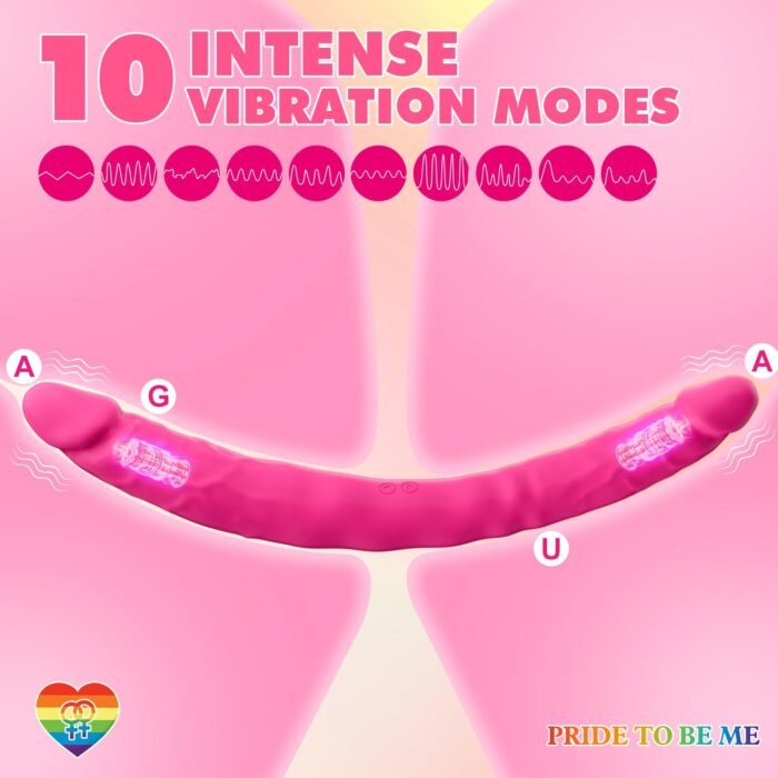 lovesvibe 10 vibrationsdildo mit doppeltem ende g punkt dildo für lesbische paare 15.7 zoll purple