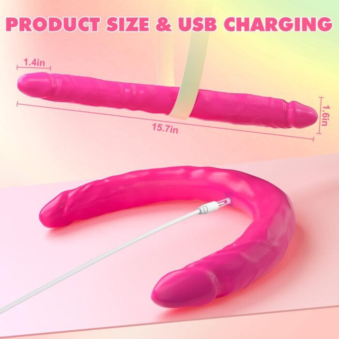 lovesvibe 10 vibrationsdildo mit doppeltem ende g punkt dildo für lesbische paare 15.7 zoll purple