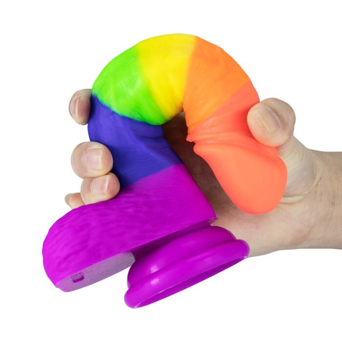 lovesvibe 19cm silikon realistische regenbogen dildo mit saugnapf basis für männer frauen & paare