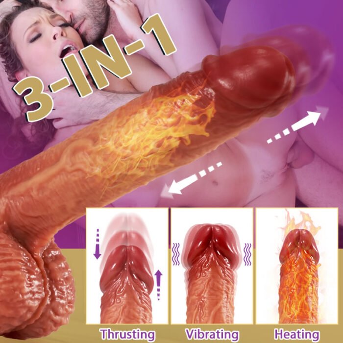 lovesvibe 3 schieben 5 vibrierende 107.6°f heizung realistische dildo 6,3 zoll einführbar länge