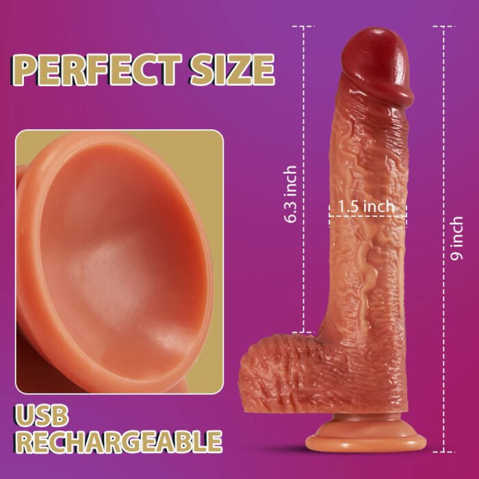 lovesvibe 3 schieben 5 vibrierende 107.6°f heizung realistische dildo 6,3 zoll einführbar länge