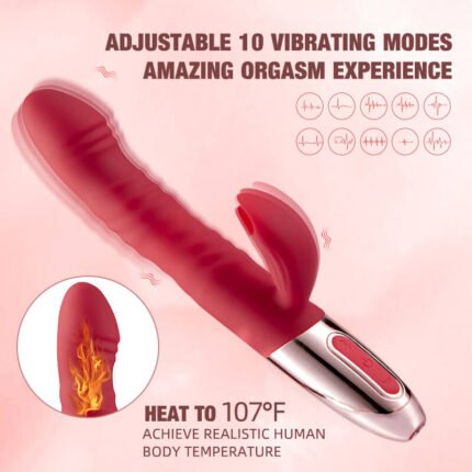 lovesvibe 5 thrusting 10 vibration heating rabbit vibrator klitoris & g punkt stimulation