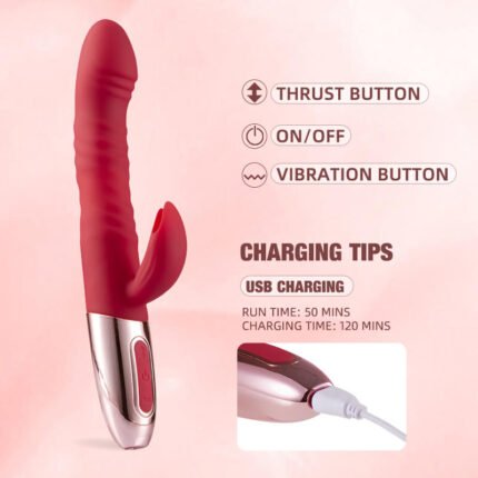lovesvibe 5 thrusting 10 vibration heating rabbit vibrator klitoris & g punkt stimulation
