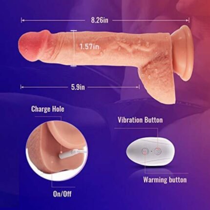 Lovesvibe 8 Vibrationsschub Rotation Heizung Realistische Dildos Mit Fernbedienung 8.26 Zoll-3
