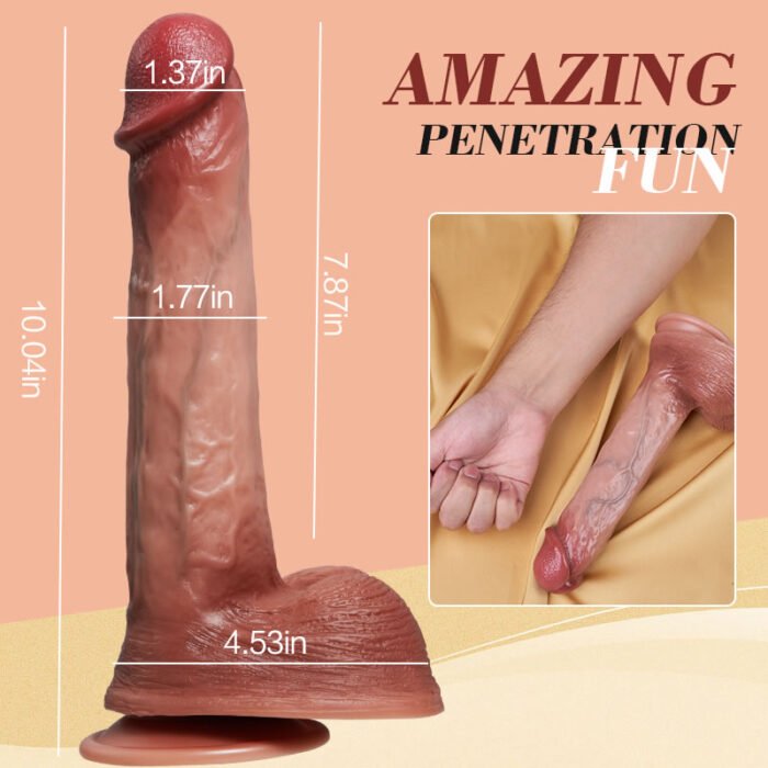 lovesvibe 8 vibrierende 8 schiebende realistische dildos mit 107℃ heizung 10.04 zoll