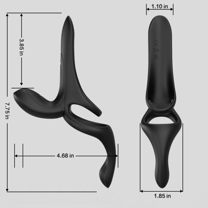 Lovesvibe 9 Vibrierende Silikon-Cockring Mit 3 Vibrierenden Eiern, Perineum, C-Punkt & G-Punkt 3 in 1 Penisring