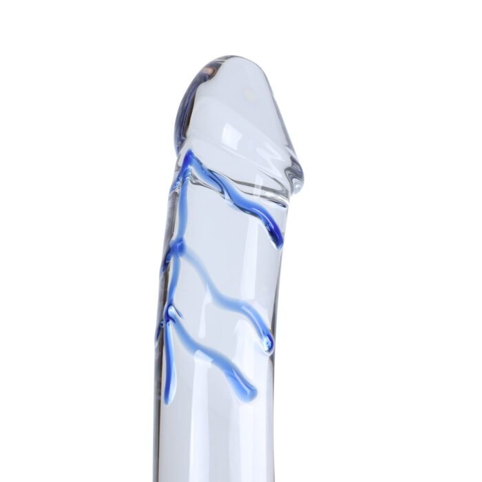 Lovesvibe Blau Wirbeln Rock Hart Doppelendig Glas Dildo Kristall Dildo Weiblich Masturbator 28cm