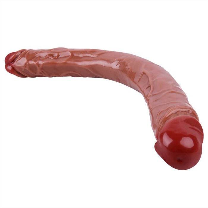 lovesvibe braune silikon doppelendige dildo mit zwei enden für lesbische orgasmen 15,5 zoll