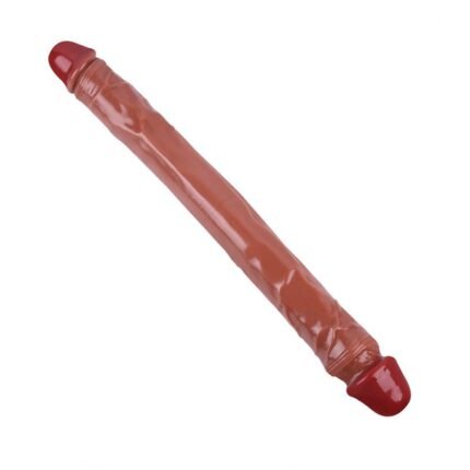 lovesvibe braune silikon doppelendige dildo mit zwei enden für lesbische orgasmen 15,5 zoll