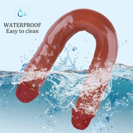 lovesvibe braune silikon doppelendige dildo mit zwei enden für lesbische orgasmen 15,5 zoll