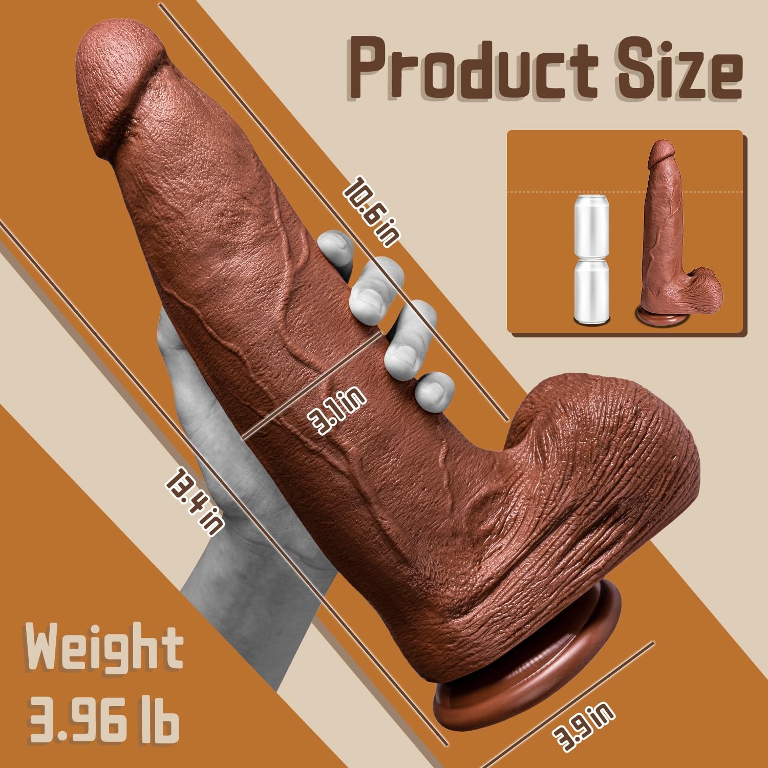 lovesvibe extragroßer riesendildos mit saugnapf für g punkt stimulation und freihändig 34cm