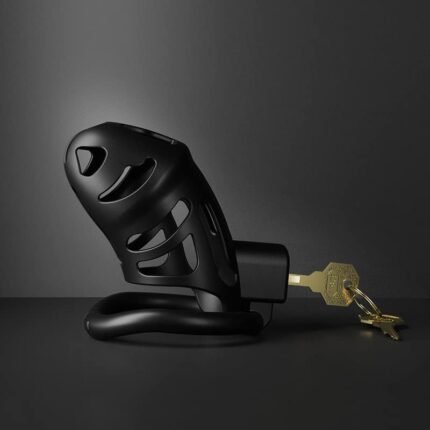 lovesvibe leichtgewichtiger peniskäfig mit 3 cockringen & unsichtbarem schloss schwarz 3