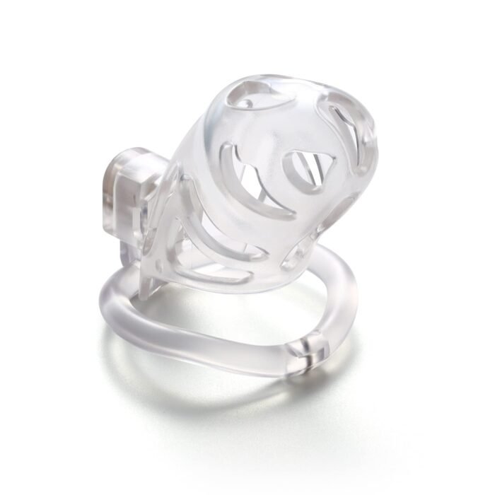 lovesvibe leichtgewichtiger peniskäfig mit 3 cockringen & unsichtbarem schloss transparent 1