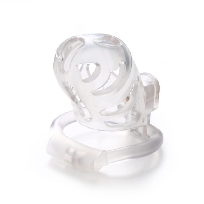 lovesvibe leichtgewichtiger peniskäfig mit 3 cockringen & unsichtbarem schloss transparent 3