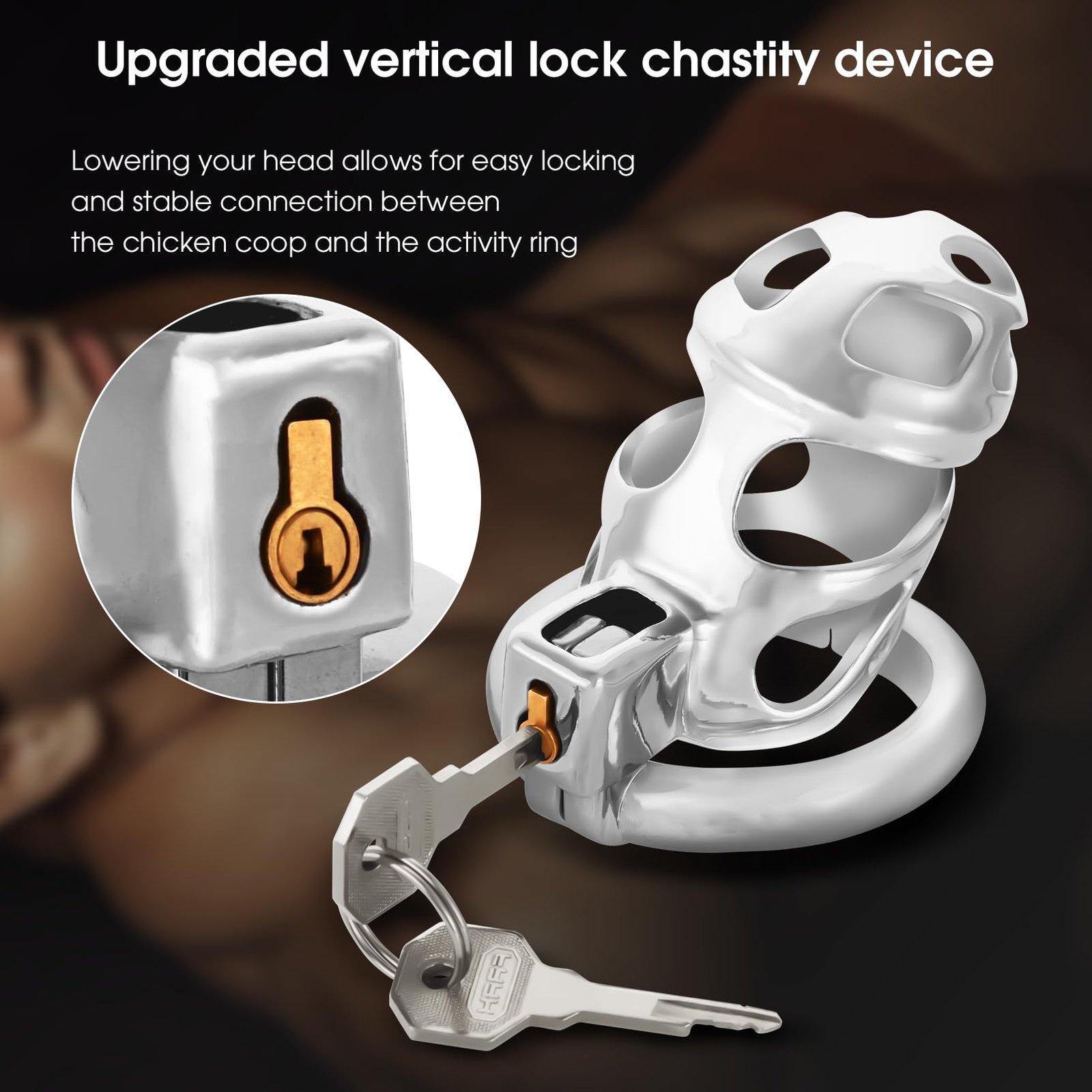 lovesvibe männlicher peniskäfig & keuschheitskäfige mit 3 aktiven ringen & schlüsseln