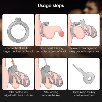 lovesvibe männlicher peniskäfig & keuschheitskäfige mit 3 aktiven ringen & schlüsseln