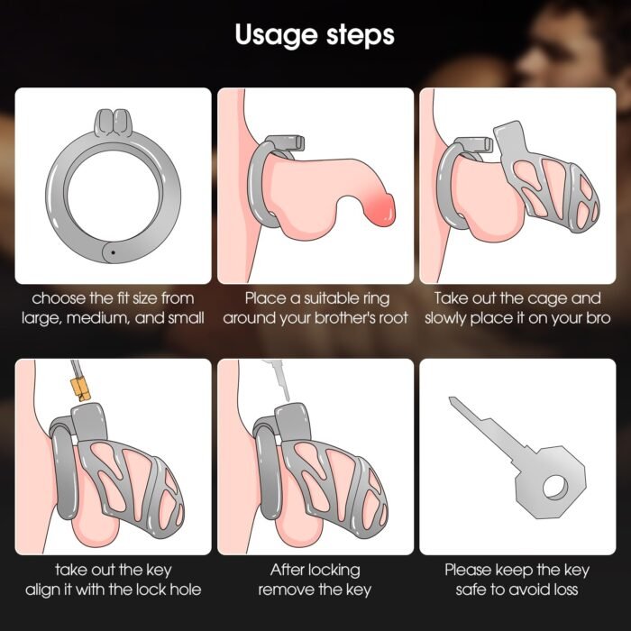 lovesvibe männlicher peniskäfig & keuschheitskäfige mit 3 aktiven ringen & schlüsseln