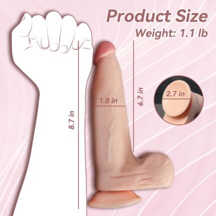 lovesvibe realistische haut textur riesendildos sex spielzeug für frauen männer mit saugnapf 22cm