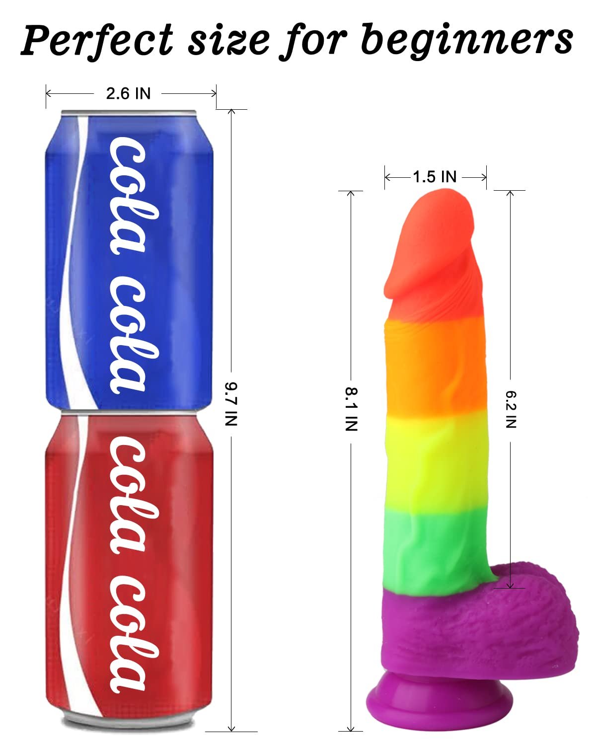 lovesvibe realistische silikon regenbogen dildo mit saugnapf basis für g spot anal spielen 21cm