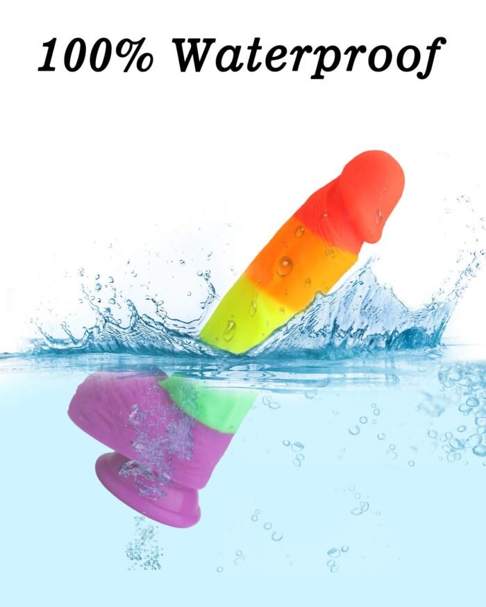 lovesvibe realistische silikon regenbogen dildo mit saugnapf basis für g spot anal spielen 21cm