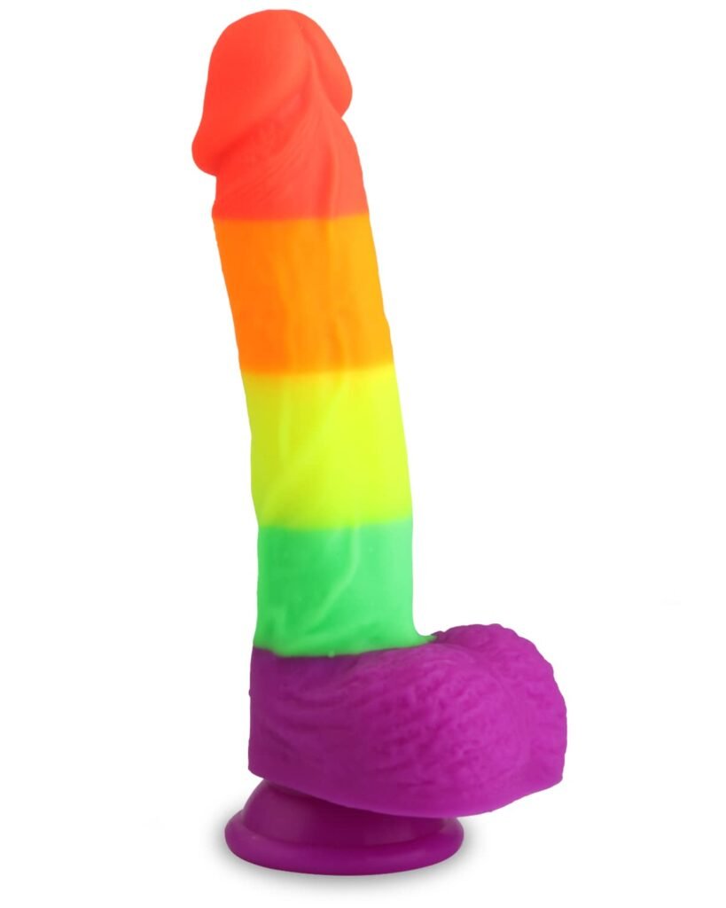 lovesvibe realistische silikon regenbogen dildo mit saugnapf basis für g spot anal spielen 21cm