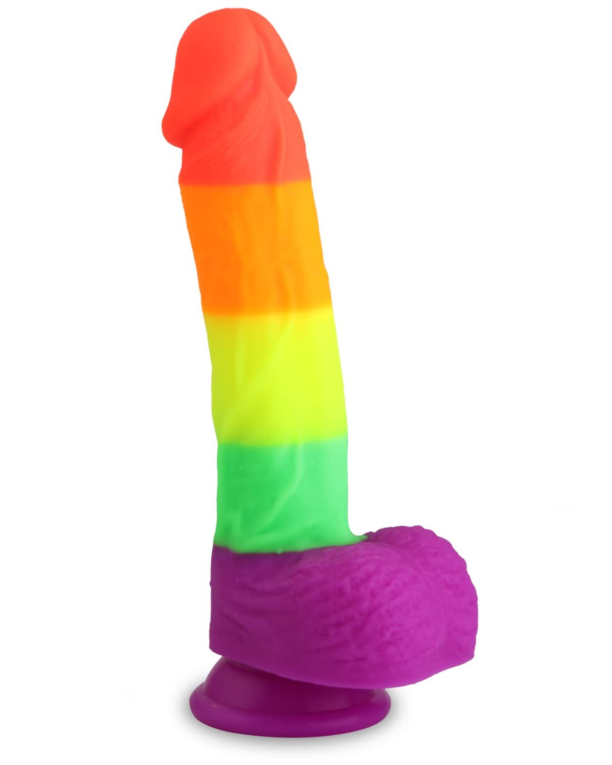 lovesvibe realistische silikon regenbogen dildo mit saugnapf basis für g spot anal spielen 21cm