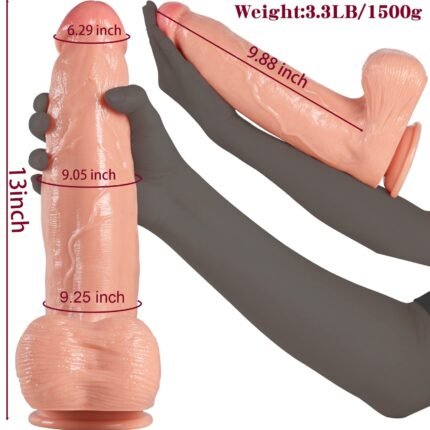 lovesvibe realistischer riesendildo großer analdildo mit saugnapf für vaginales g punkt & analspiel 34cm