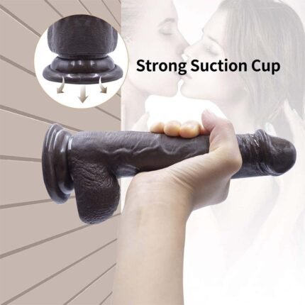 lovesvibe schwarzer umschnalldildo mit realistischem silikon dong für pegging und lesbischen spaß 7,6 zoll