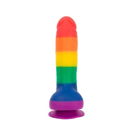 lovesvibe silikon regenbogen dildo mit extremer absaugung & geschirr kompatibilität 20 cm analdildo