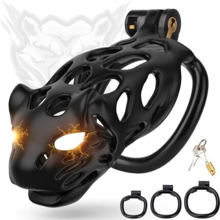 lovesvibe unsichtbarer männlicher keuschheitskäfig mit schloss, schlüssel & 3 cockrings