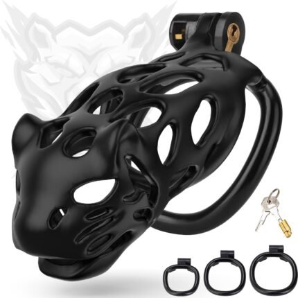 lovesvibe unsichtbarer männlicher keuschheitskäfig mit schloss, schlüssel & 3 cockrings