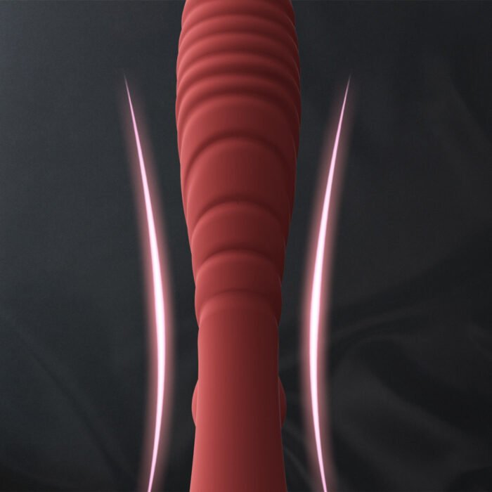 lovesvibe wiederaufladbarer kaninchen vibratoren mit zwei motoren, zungenleck und heizfunktion