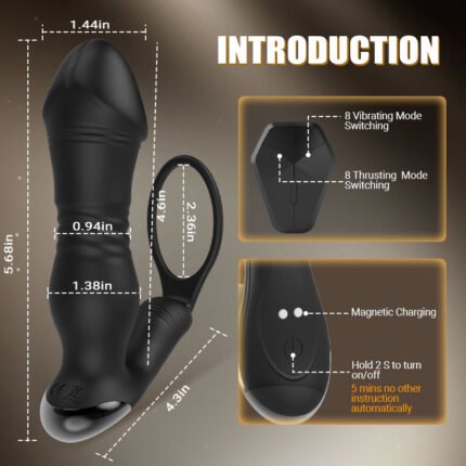spy 8 vibrierende teleskop prostata massagegerät mit 1,44 zoll eichel wasserdicht anal vibrator