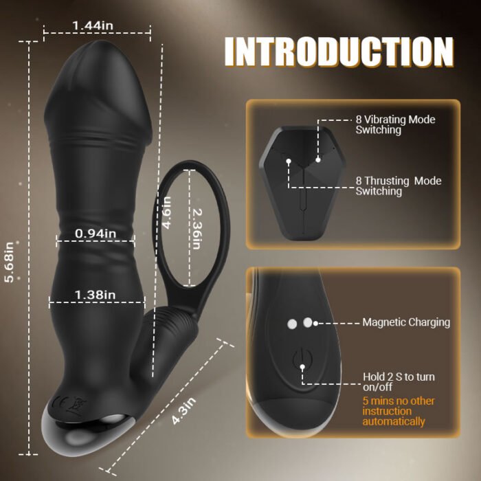 spy 8 vibrierende teleskop prostata massagegerät mit 1,44 zoll eichel wasserdicht anal vibrator