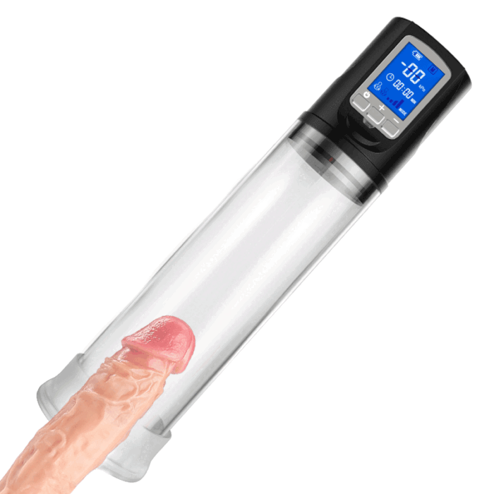 typhoon 2 saugende automatische penispumpe mit transparentem zylinder und lcd anzeige