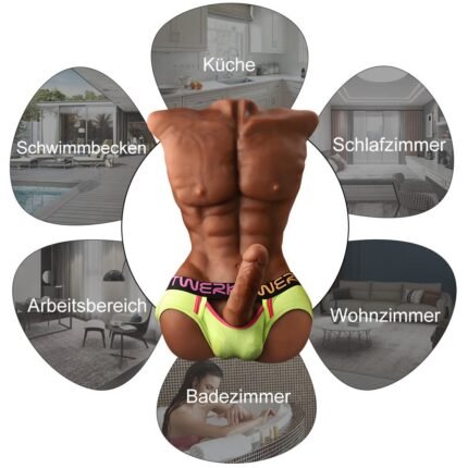 8,8 kg daniel männliche lebensgroßer sex doll torso mit realistischem dildo & hoden