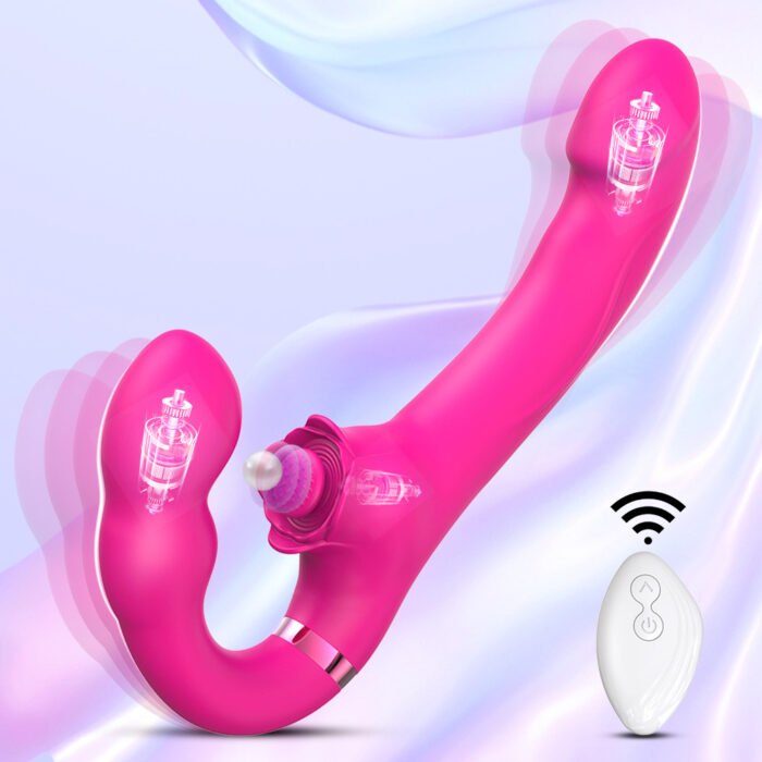 lovesvibe 10 vibrationen 5 klopfzeichen trägerlose dildo mit zwei enden, g punkt stimulator für frauen und lesben